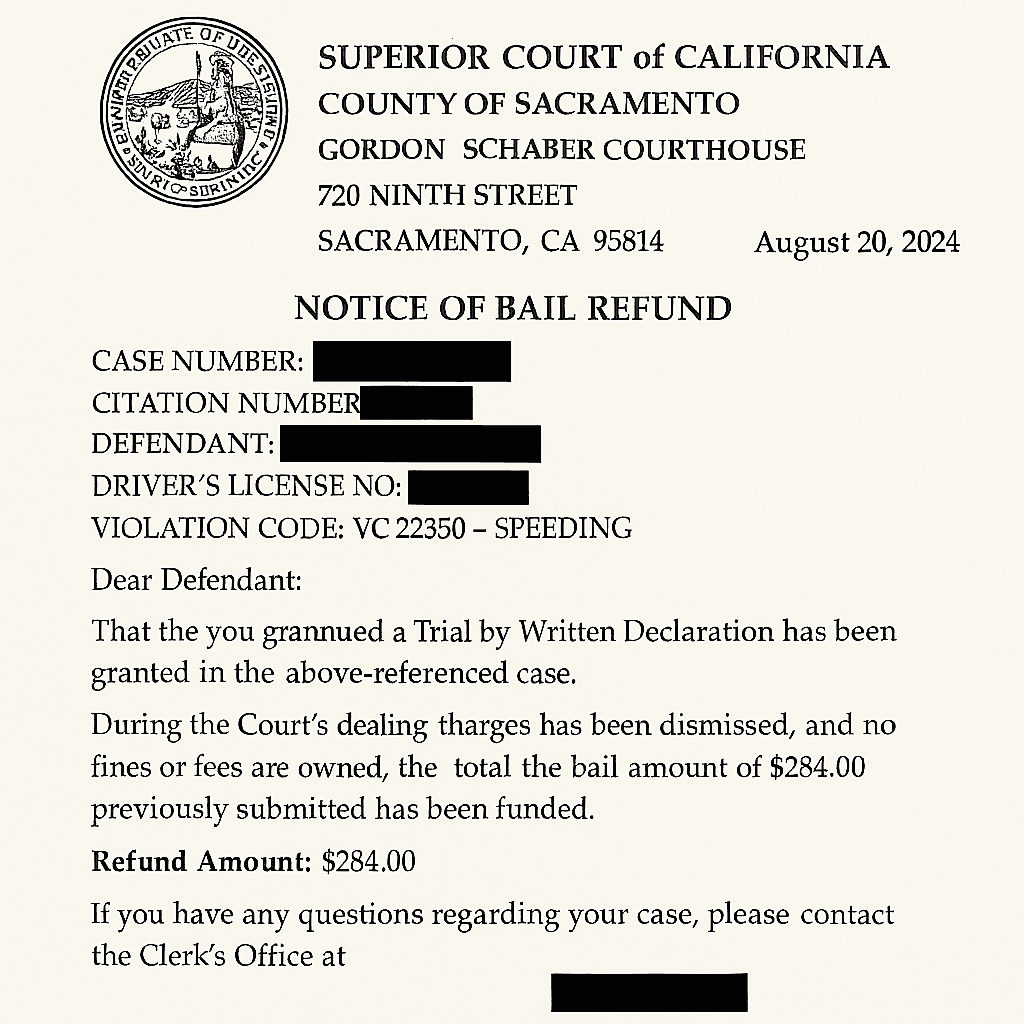 Successfully won case in Sacramento